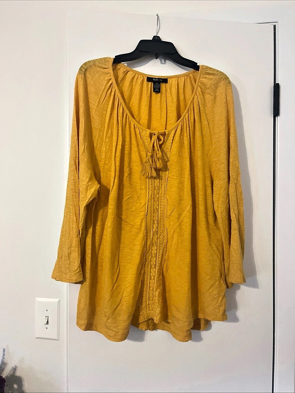 Style&co Yellow Tunic Top Size XL boho